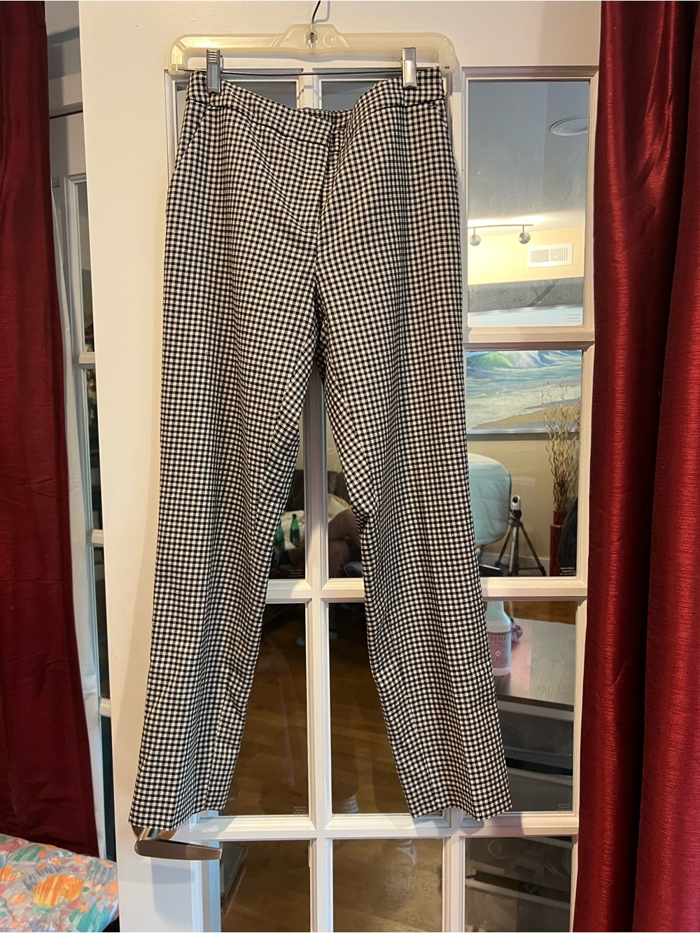 Tahari Black & White Gingham Trousers